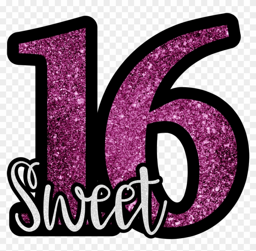 Sweet 16,sweet Sixteen,16 Birthday,pink Glitter,white - Sweet 16 Sticker Clipart