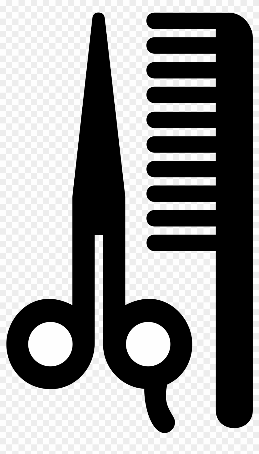 Barber Shop Clip Art - Scissor And Comb Icon - Png Download