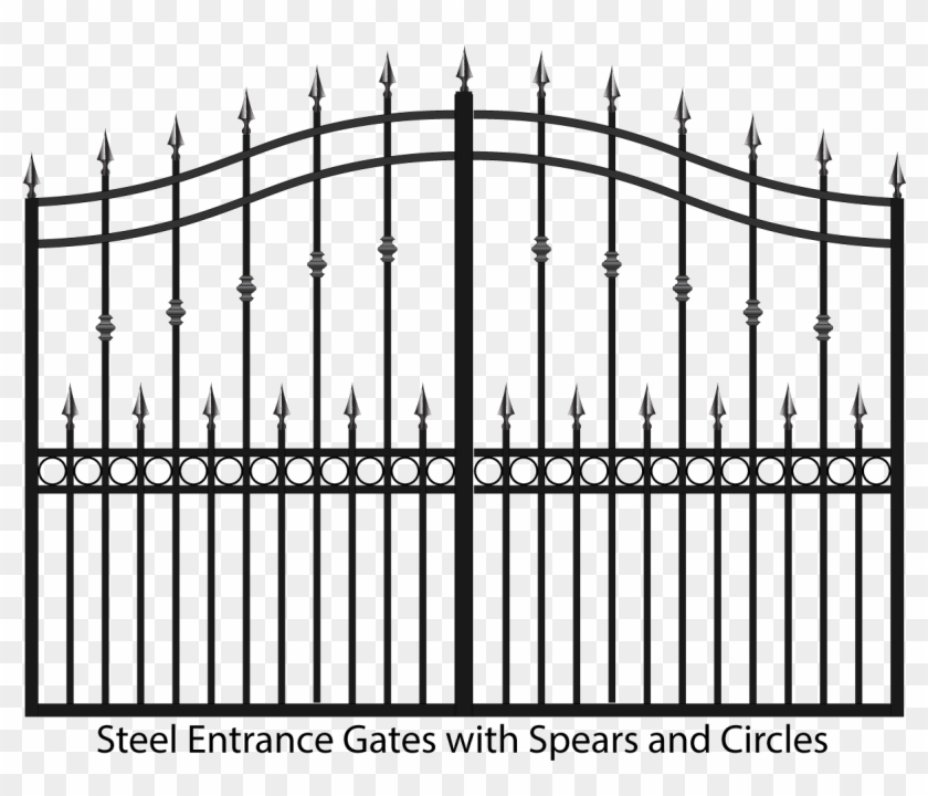 Steel Estate Gates With Spears - Brama Wjazdowa Dwuskrzydłowa 4m Clipart