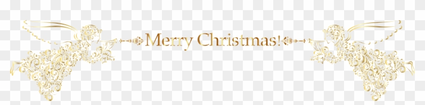 Merry Christmas Angels Decor Png Clipart Image - Calligraphy Transparent Png