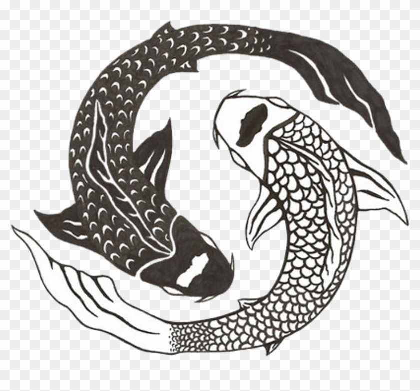 Drawn Koi Fish Aesthetic - 2 Koi Fish Circling Clipart