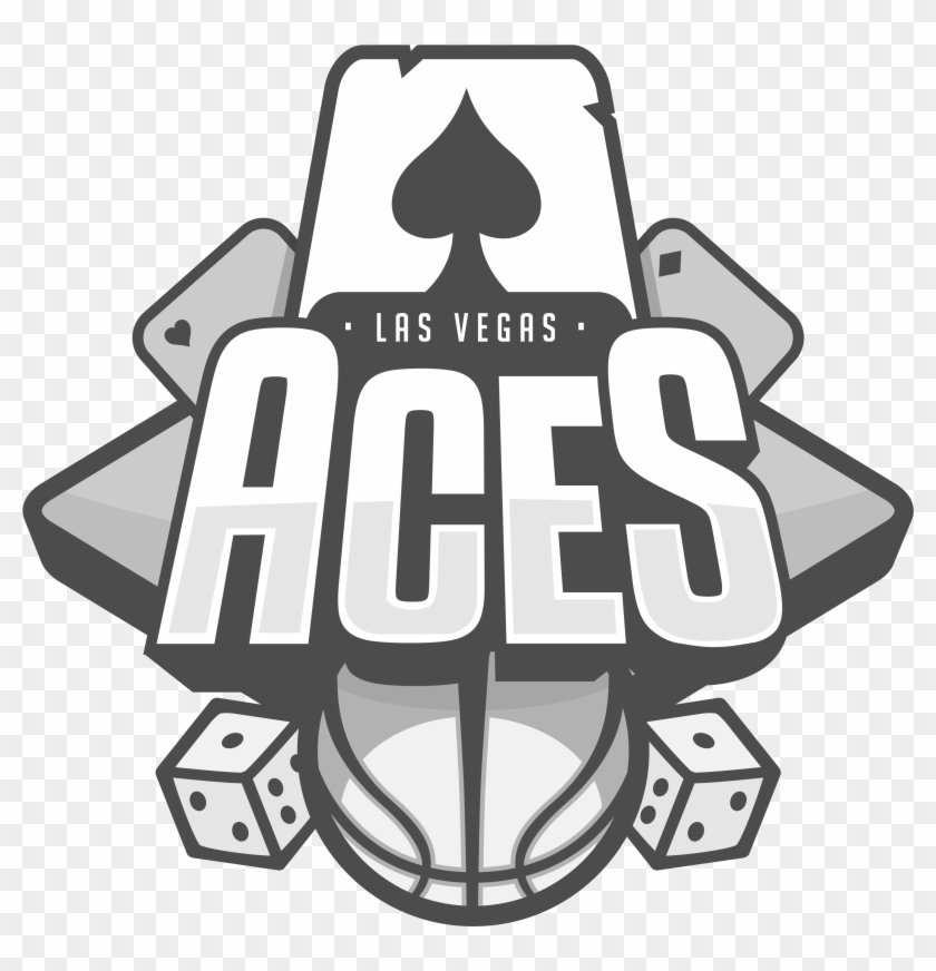 Black & White Version Of The Logo - Las Vegas Aces Nba Clipart #355140