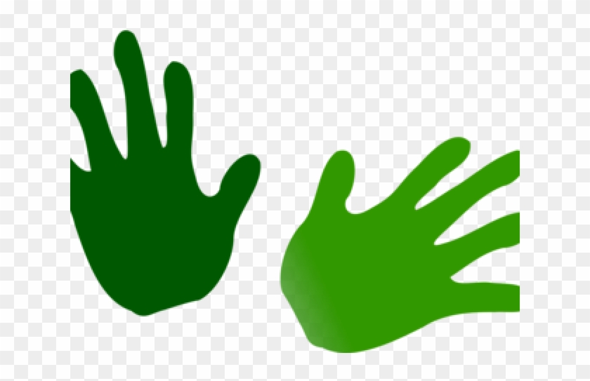 Handprint Clipart Cute Hand - Silueta De Manos Verde Png Transparent Png