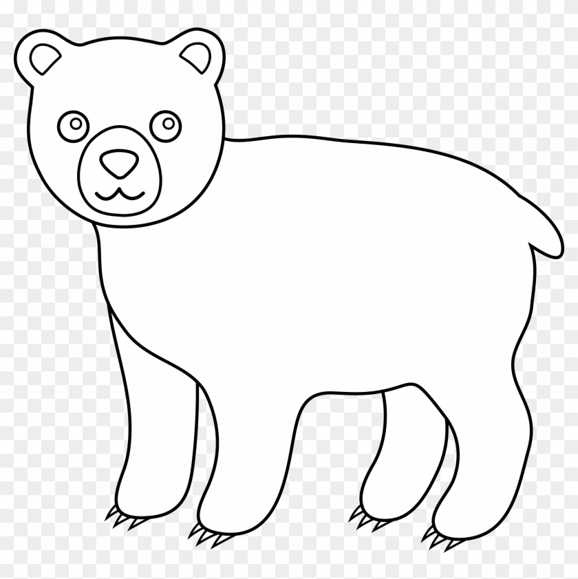 Cute Bear Line Art Clipart #356423