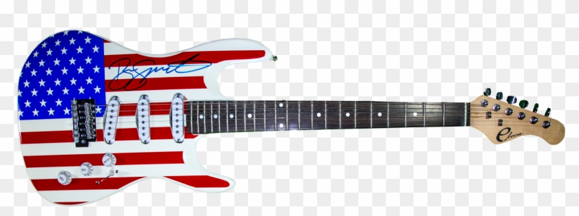 American Flag Electric Guitar Signed By Bruce Springsteen - Bruce Springsteen American Guitar Clipart