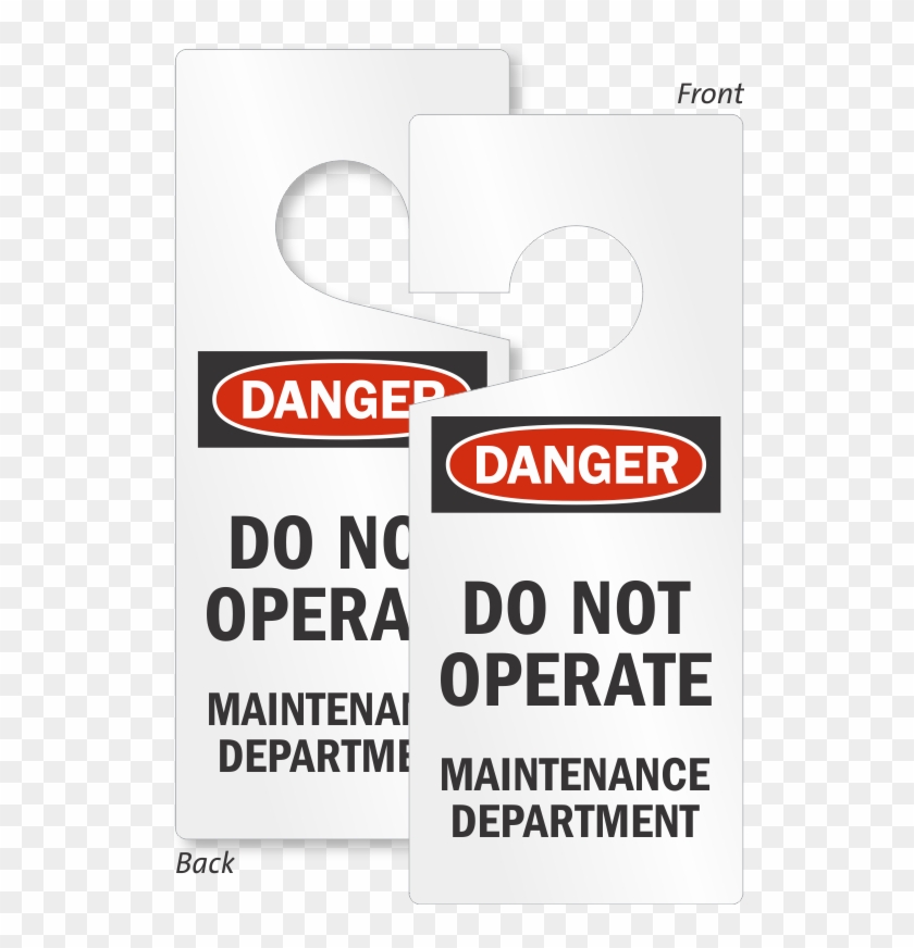 Caution Maintenance Department Lockout Door Hanger - Poster Clipart #356870