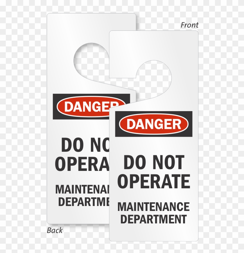 Caution Maintenance Department Lockout Door Hanger - Poster Clipart