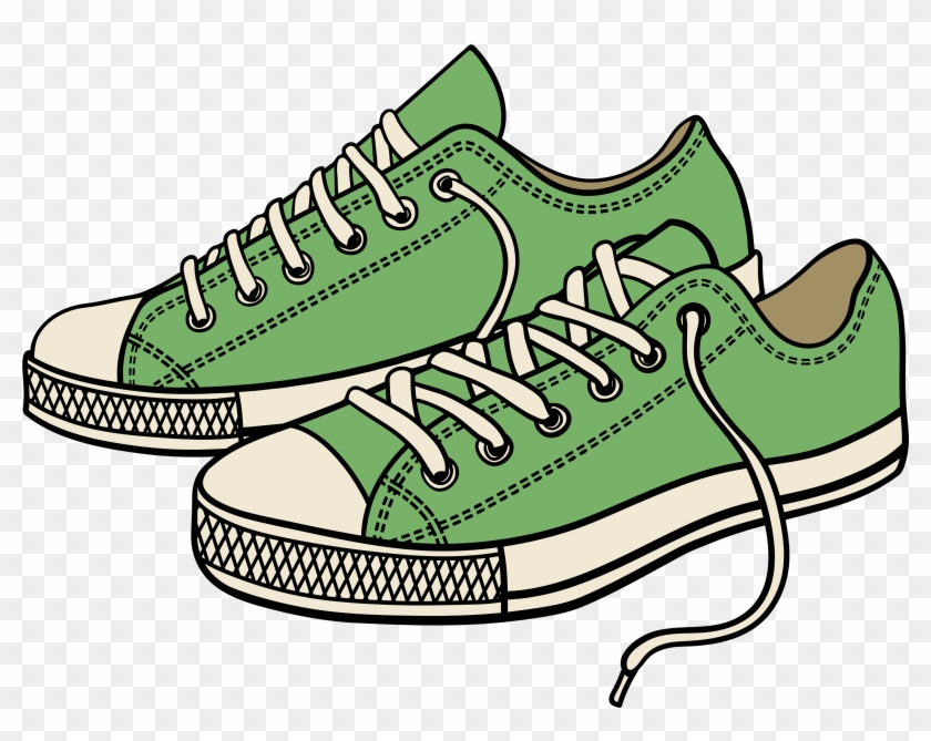 Green Sneakers Png Clipart - Cartoon Pair Of Shoes Transparent Png #356921