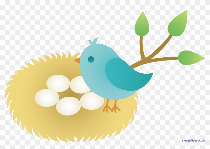 Unconditional Bird Nest Cartoon With Eggs Clip Art - Animated Bird In Nest - Png Download