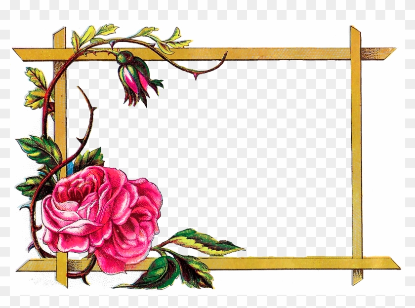 Digital Clipart Craft Rose Border Download - Border Designs Of Flowers - Png Download