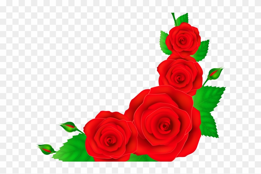 Red Rose Corner Border Png Transpa