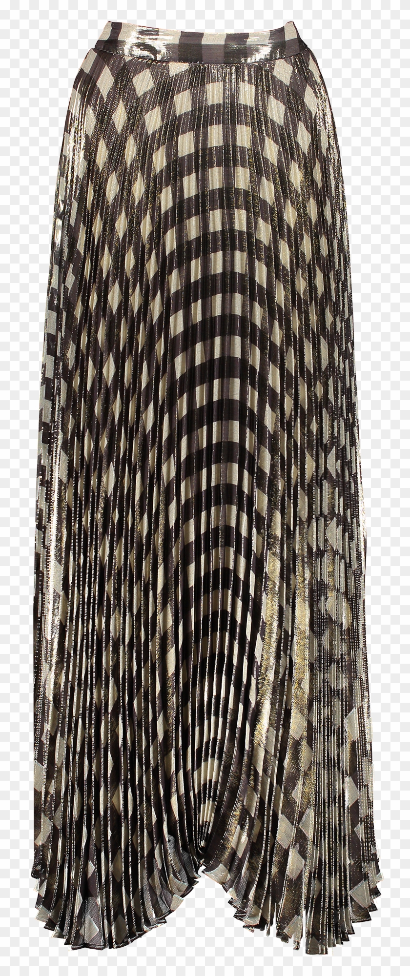 Katz Sunburst Pleated Maxi Skirt Check Plaid Soft White - A-line Clipart #357607