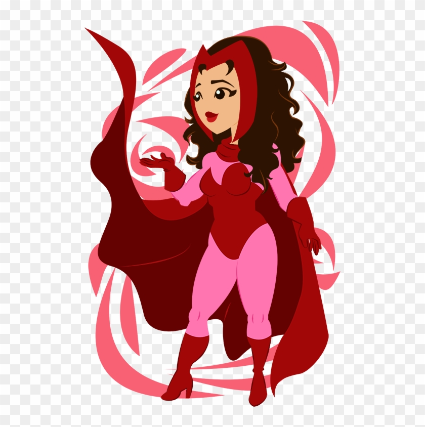Retro Heroes / / Wanda Maximoff Aka The Scarlet Witch - Cartoon Clipart #357656