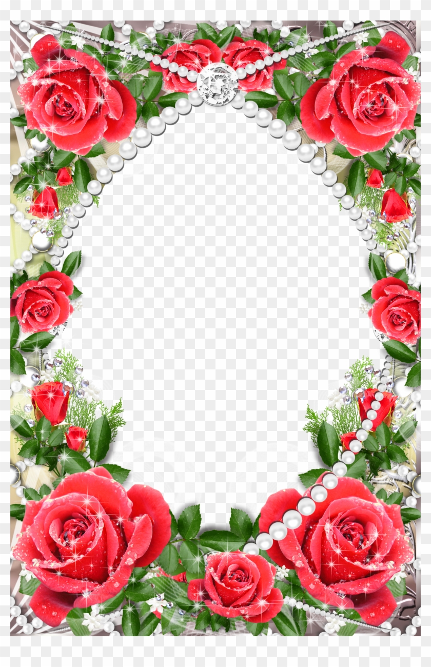 Red Rose Borders And Frames Png Clipart #357860