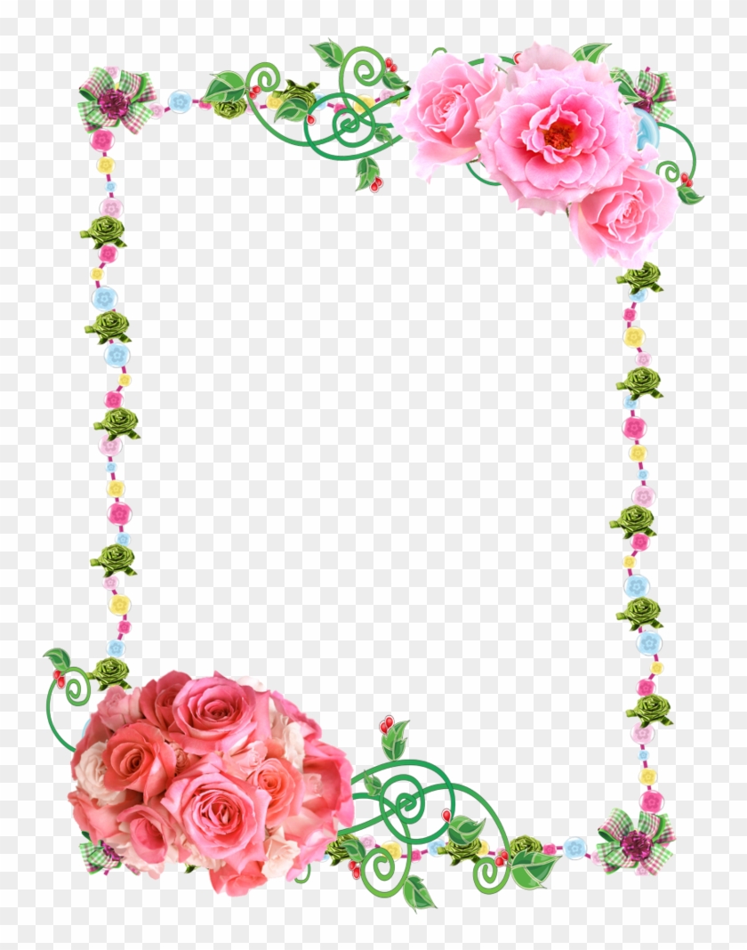 Free Frames Png - Rose Flower Border Png Clipart