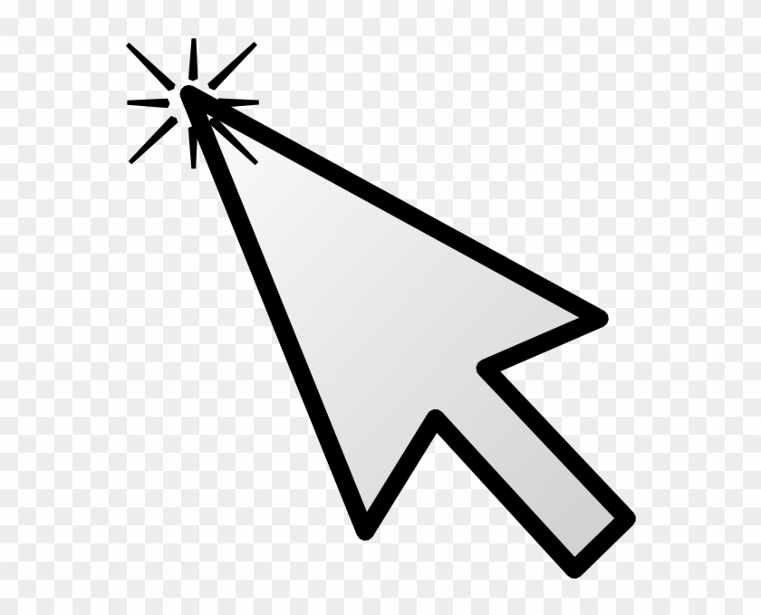 Black And White Stock Pointer With Clicked Flashes - Mouse Cursor Click Gif Clipart