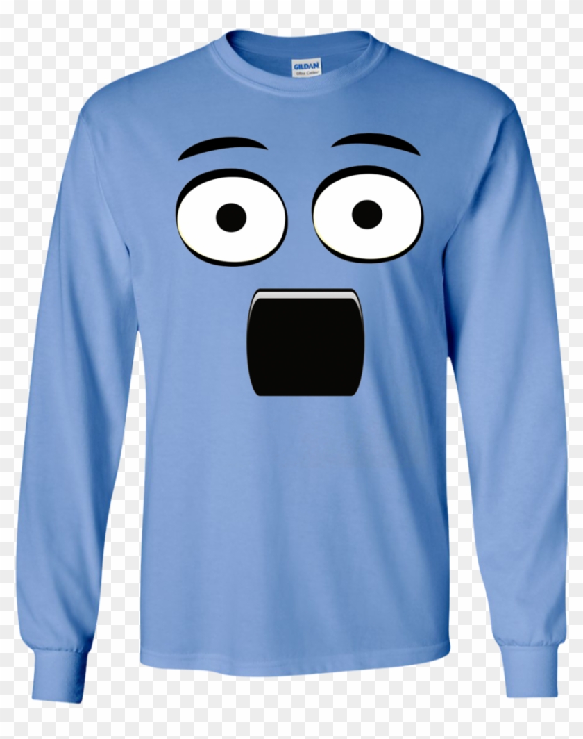 Emoji T-shirt With A Surprised Face And Open Mouth - Shirt Clipart