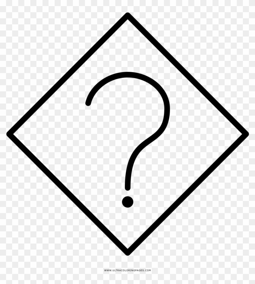Question Mark Coloring Page - Line Art Clipart