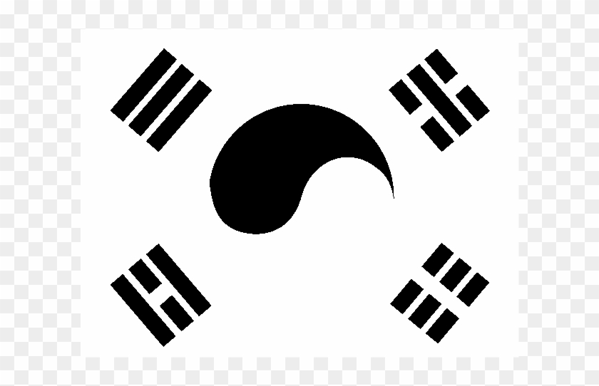 Flag Of Republic Of Korea Logo Black And White - Illustration Clipart #359987
