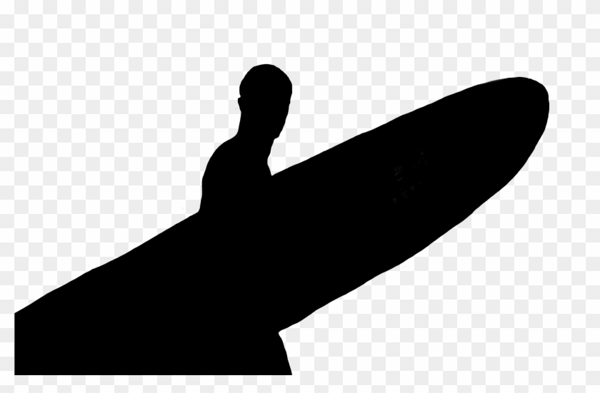 Surf Surfboard Ocean Man Silhouette Surfing - Silhouette Clipart