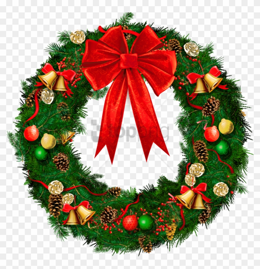Free Png Decoration On Christmas In School Png Image - Christmas Wreath Transparent Clipart #3501301