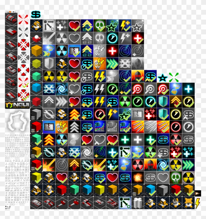 Add Media Report Rss Icons Used In Tower Defense - Sci Fi Game Icons Clipart #3501666