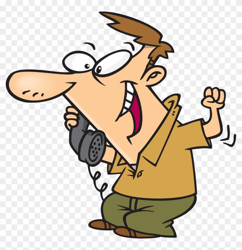 I'm Sorry For Bothering You, But - Angry Man On Phone Cartoon Clipart