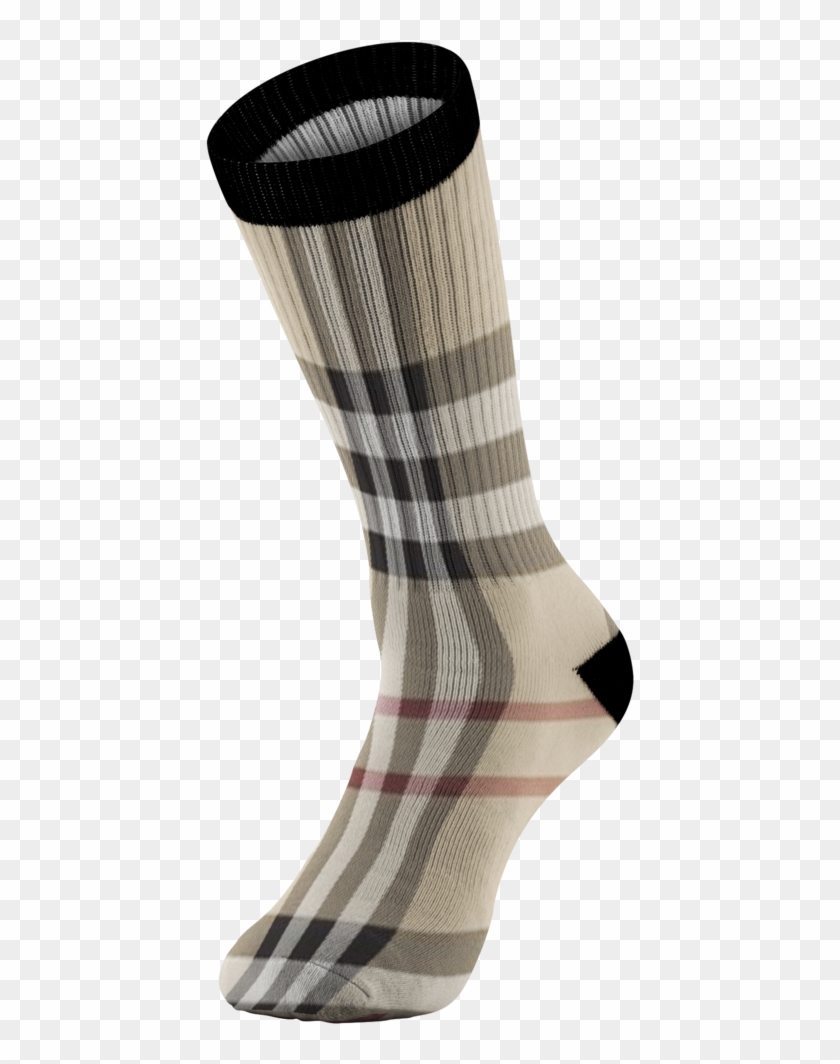 Customized Burberry Design Print Socks, Unisex, Black - Sock Clipart