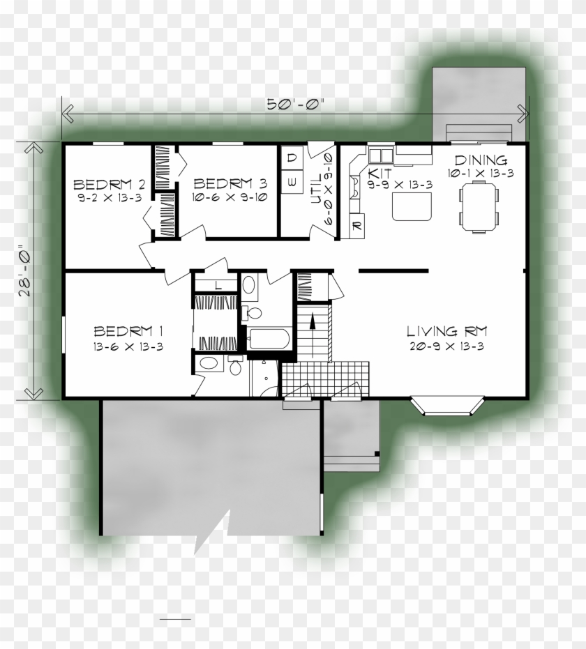 Lindenwood B Square Footage - Floor Plan Clipart