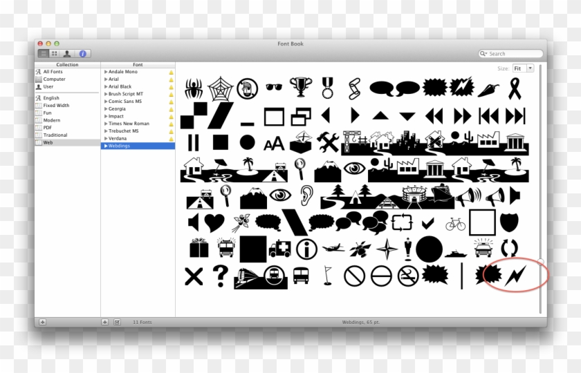 Font Book - Webdings - Wingdings Font Mac Clipart #3503886