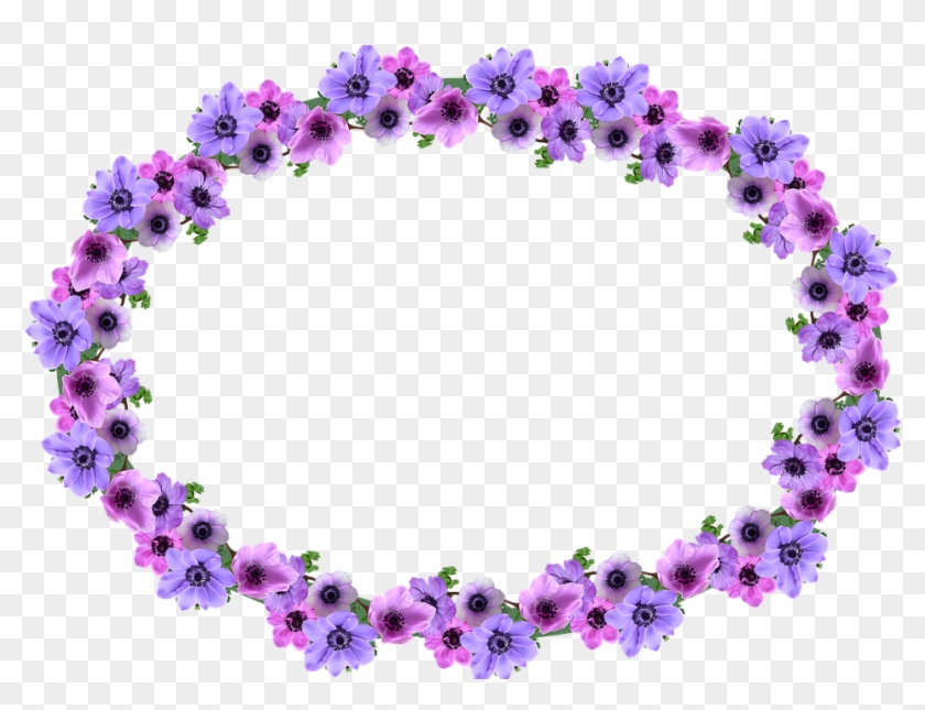 Frame, Border, Anemone, Oval, Decoration - Floral Design Clipart