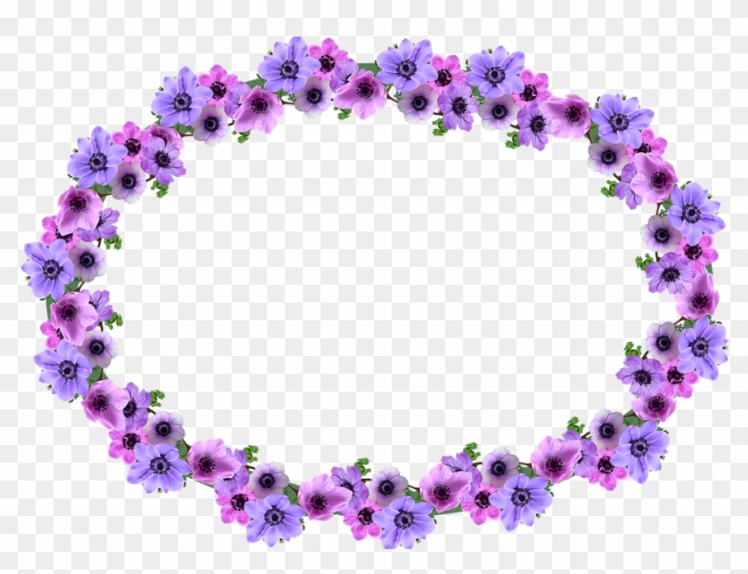 Frame, Border, Anemone, Oval, Decoration - Floral Design Clipart #3504077