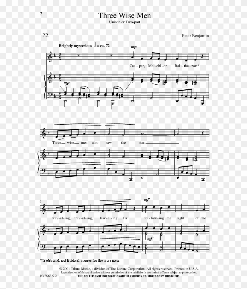 Three Wise Men Cover - Крылатые Качели Ноты Для Фортепиано Clipart