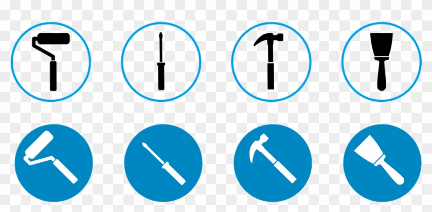 Tools Repair Icons Hammer Roller Screwdriver - Circle Clipart #3506110