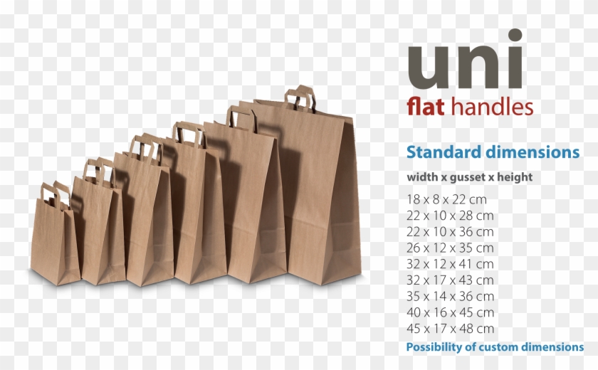 Paper Bags With Flat Handles - Paper Bag Grammage Clipart