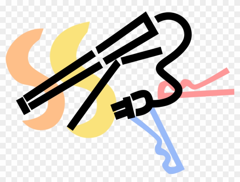 Vector Illustration Of Electric Hair Iron Or Curling Clipart #3507384