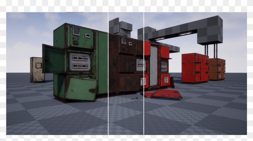 Rusty Electrical Switchboards - Architecture Clipart