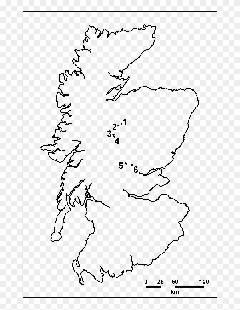 Outline Map Of Scotland Showing The Locations Of The - Fortriu Kingdom Clipart