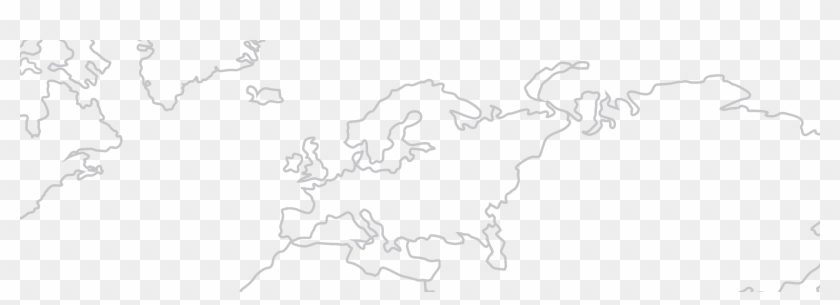 White Line Art Sketch - Europe Map Simple Lines Clipart