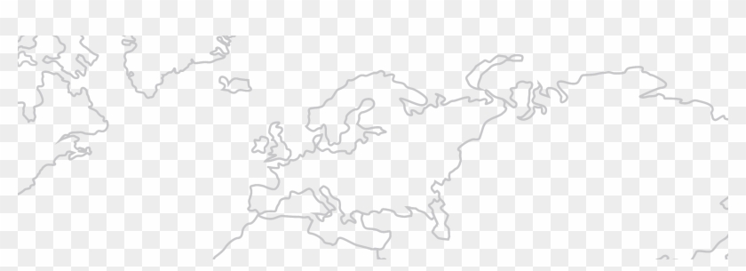 White Line Art Sketch - Europe Map Simple Lines Clipart #3508391