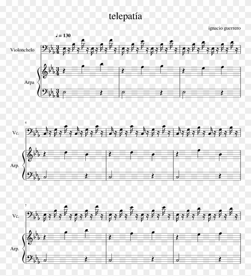 Telepat A Arpa Y Violonchelo Sheet Music For Cello, - Answer Me The Band's Visit Sheet Music Clipart
