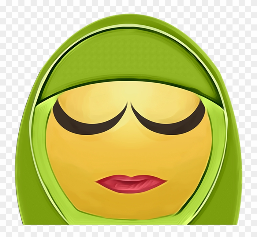 Emoticon Clipart Hijab Muslim Woman Smiley Scarf - Emoticon Muslim - Png Download #3509599