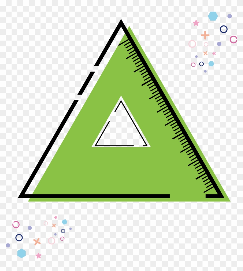Cartoon Colored Hand Drawn Vector Png And Image - Triangle Clipart #3511003