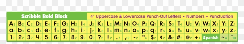 Scribble Bold Block 4" Letters Combo Pack Alternate - Teacher Created Clipart #3511612