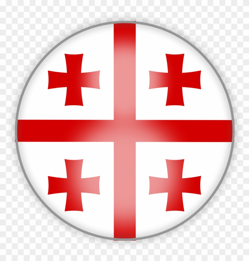 Georgian Flag Circle - Georgian Flag Png Clipart