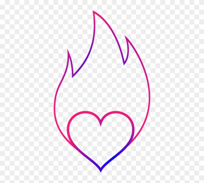 Heart Flame Logo Emblem Congratulation Design - Flame Clipart