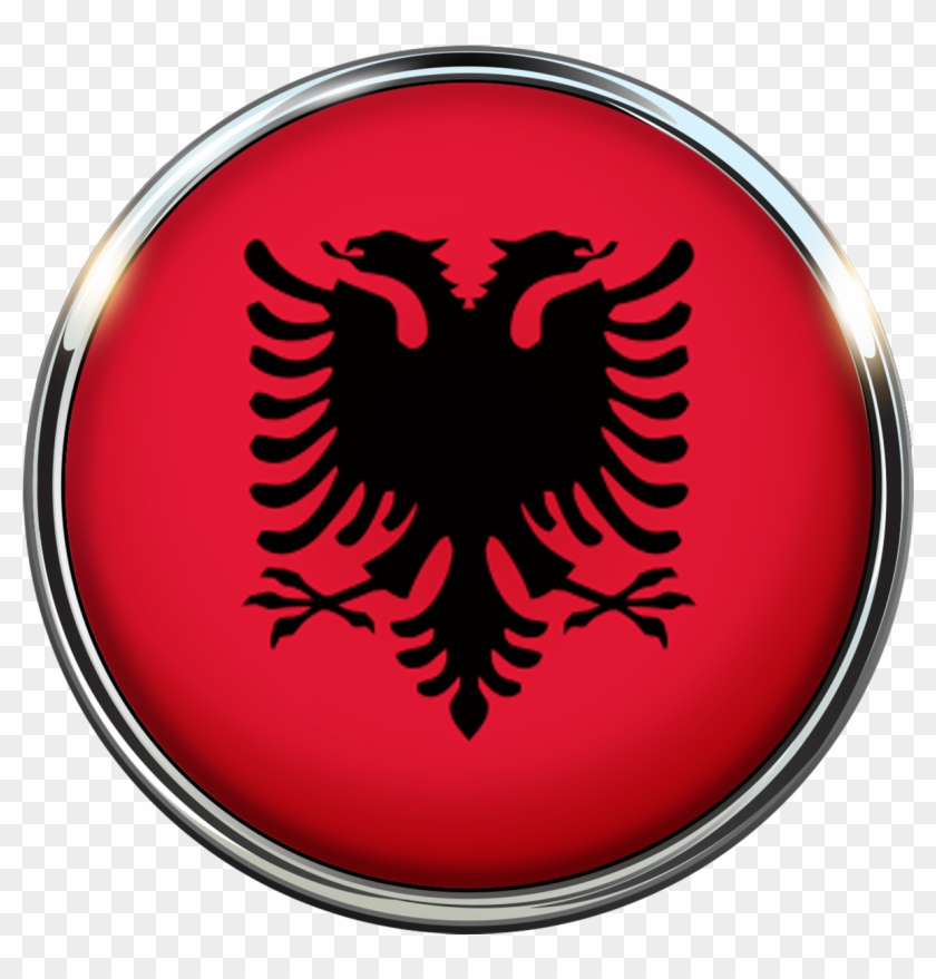Albania Flag Circle, Backgrounds Textures - Albanian Flag Clipart