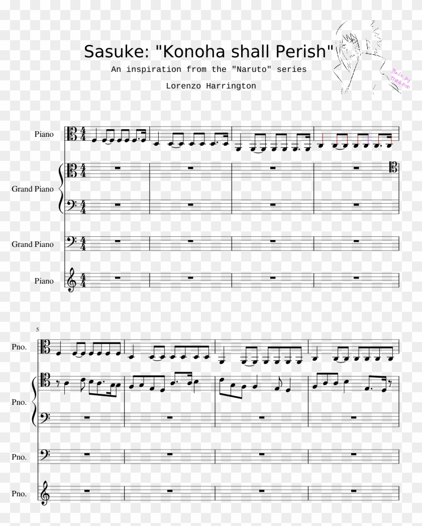 Sasuke "konoha Shall Perish" Piano Tutorial - Walk To Remember Song Piano Clipart #3514224