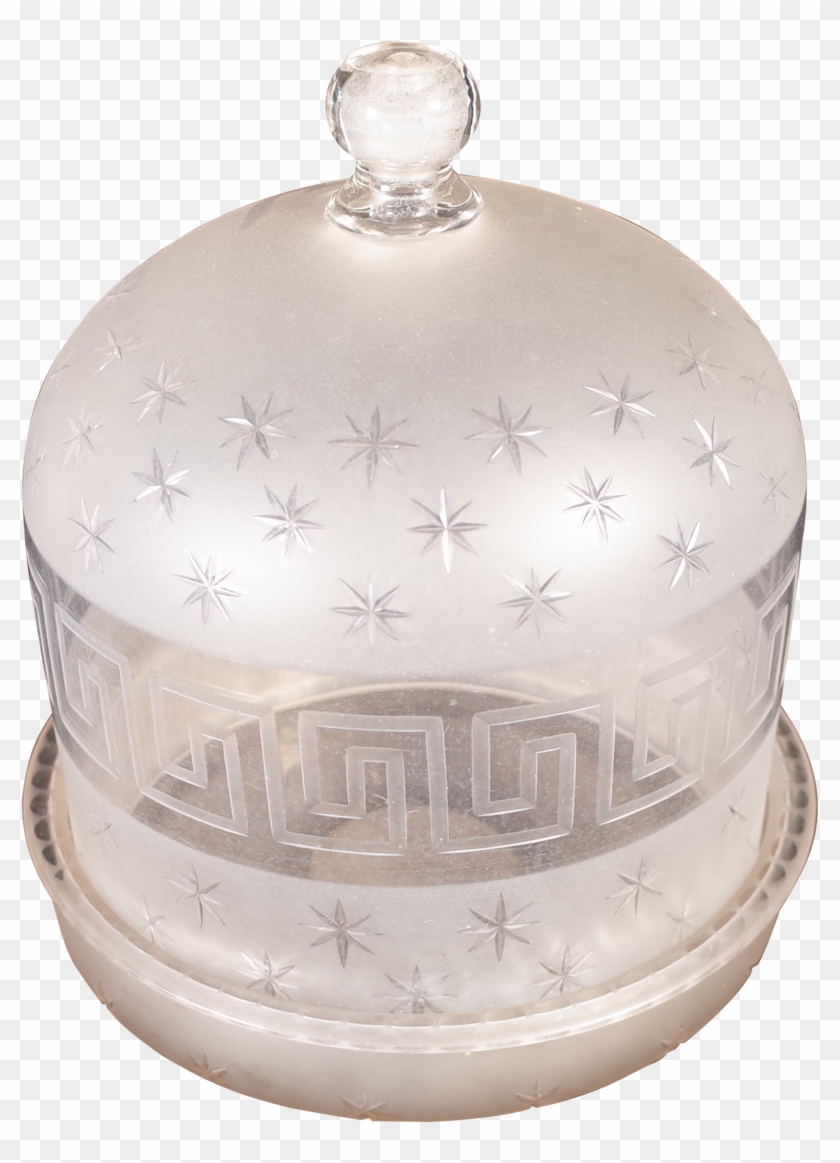 Regency Star Cut And Greek Key Etched Glass Cheese - Dome Clipart #3515530