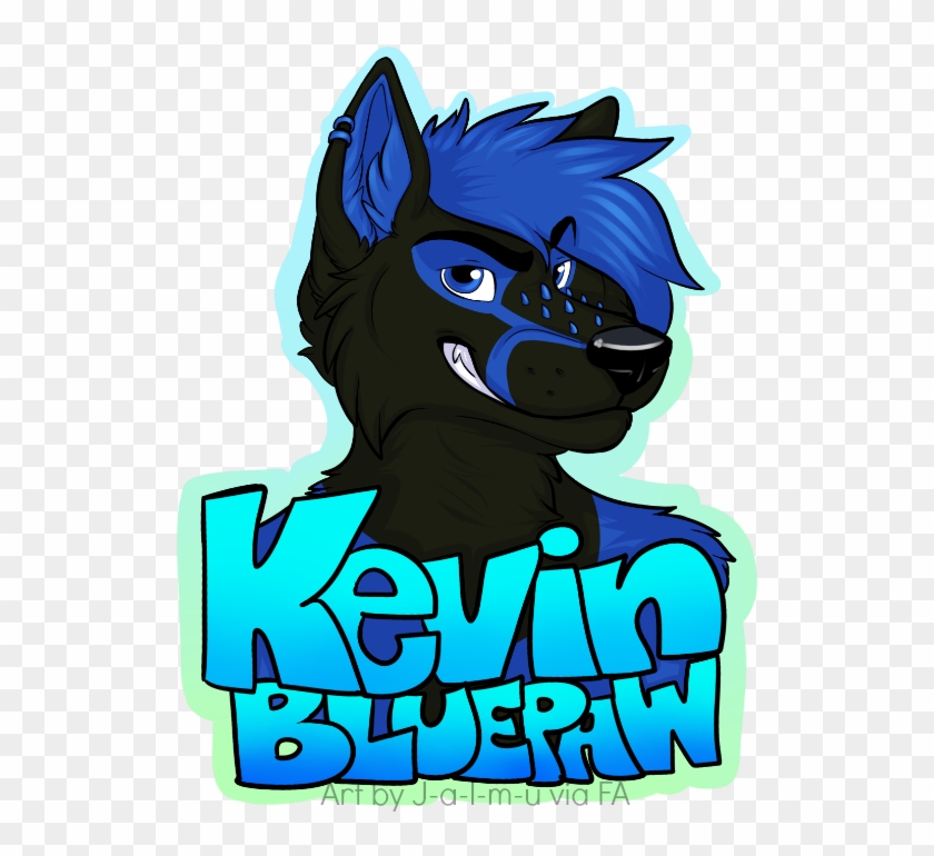 Kevin Blue Paw Badge - Cartoon Clipart #3517997